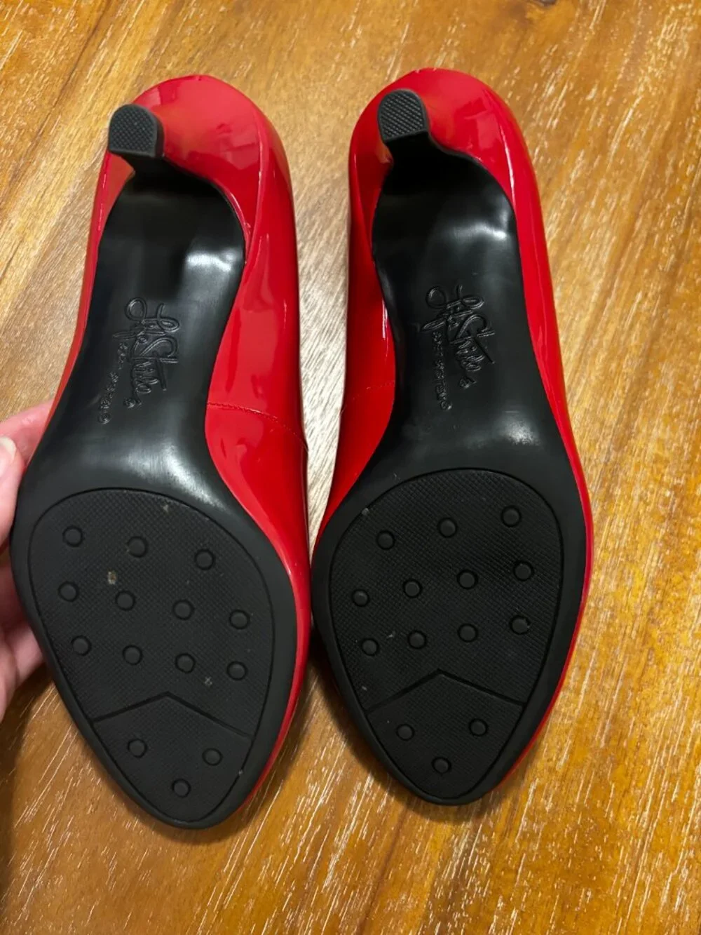 LifeStride Soft System Red Patent Leather Low Kitten Heel Pumps Shoes 6.5